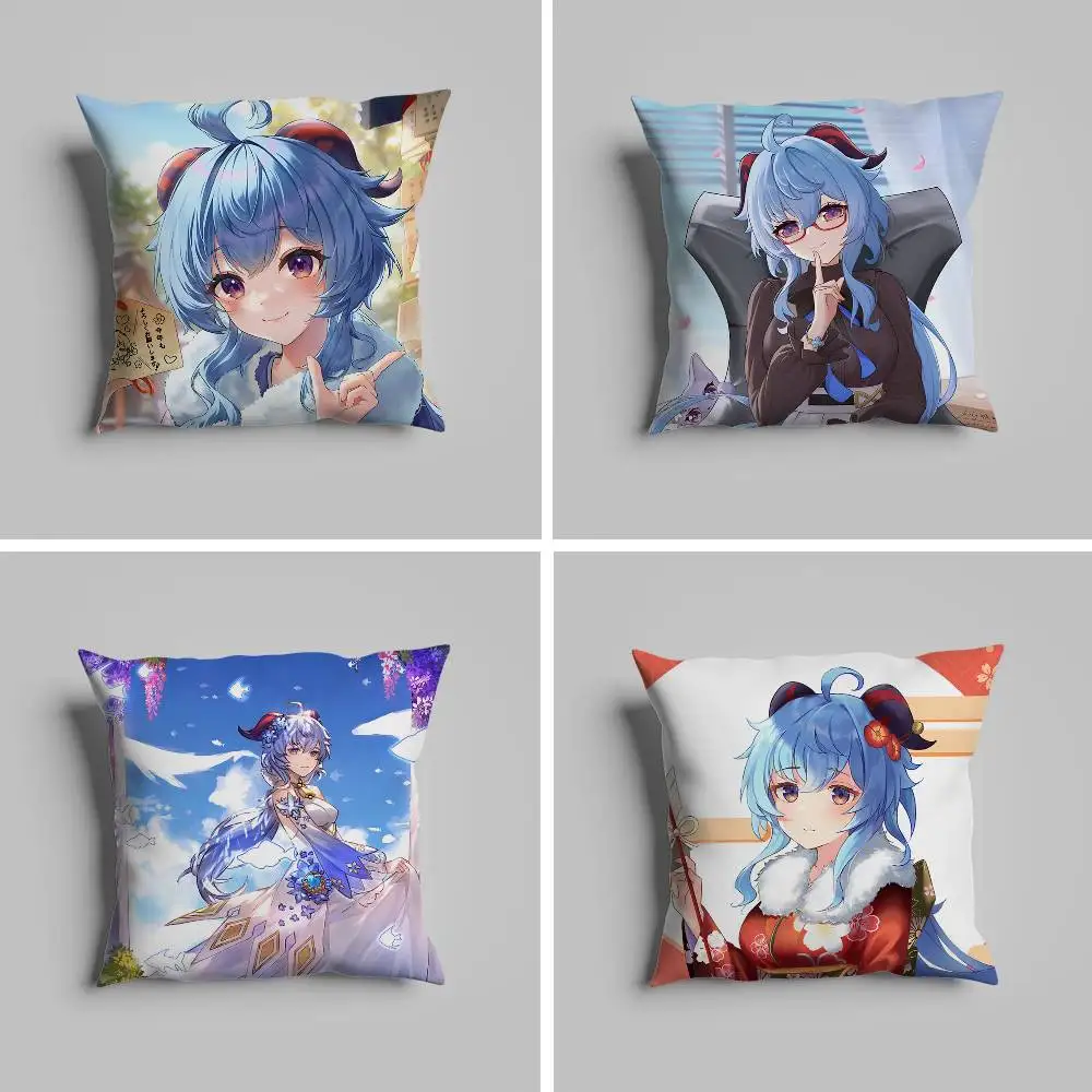 

Ganyu Genshin Impact Pillow Case For Car Pillows 60x60 Cushions Luxury Double Sided Cover Home And Decoration Sofa 30x30