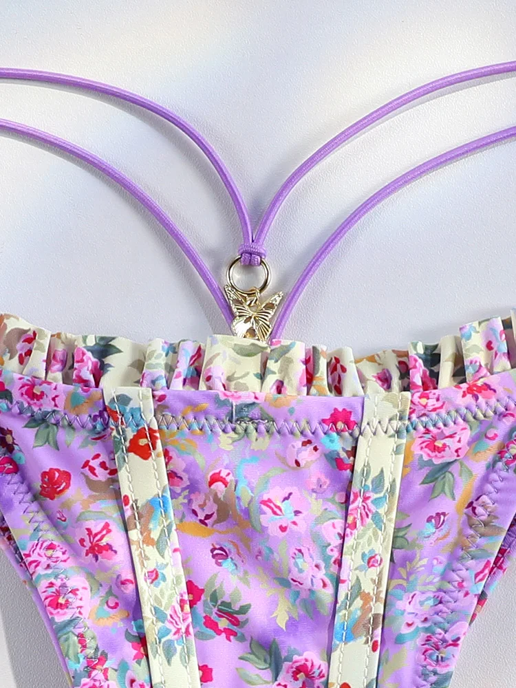 مثير مثلث ميني بيكيني مجموعات مايكرو سيور ملابس السباحة طقم سباحة حريمي Biquini ضمادة بحر طباعة ملابس السباحة ثونغ بيكيني #5