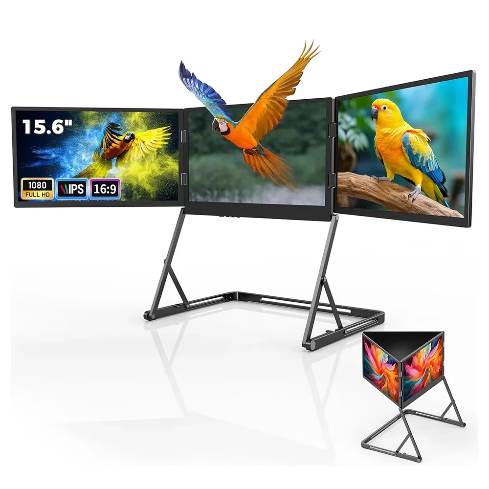 

Tricreate 15.6 " Triple 1080P FHD USB-C Interface New Infrared Business Portable Laptop Monitor IPS LCD Display Aluminum