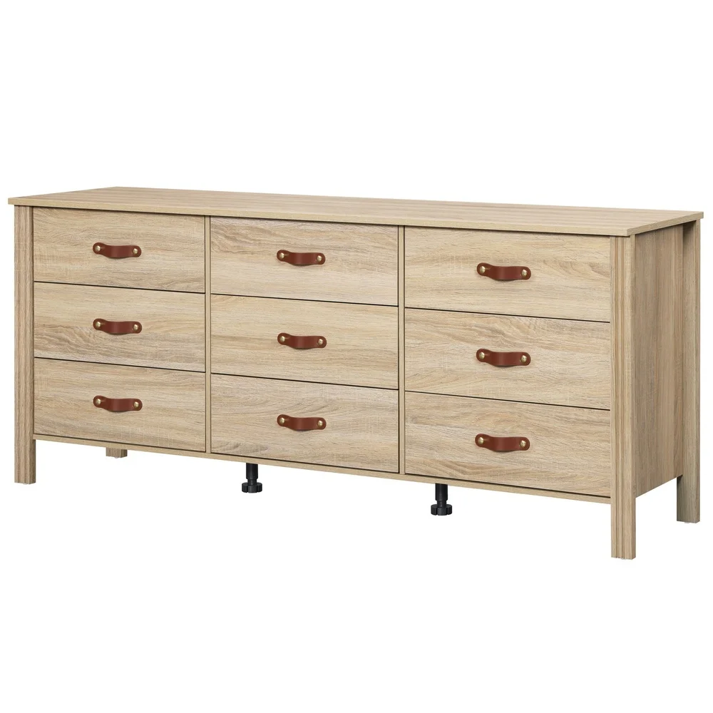 Large Storage 9 Drawer Dresser Multifunctional Chest Stylish Organizer Nursery Bedroom Entryway Furniture