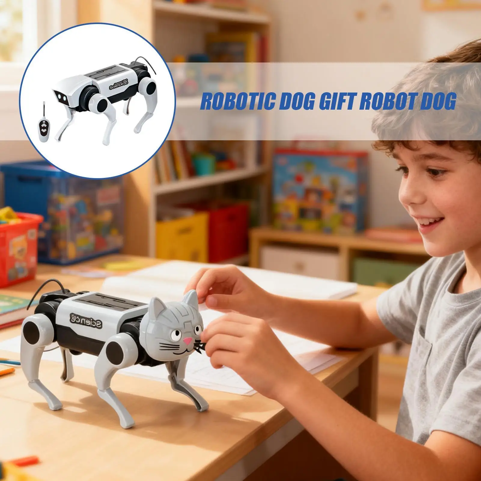 Kit educativo de aprendizaje de perros Robot realista, juguetes para perros Robot para adultos, niños y niñas, fiestas de cumpleaños y vacaciones