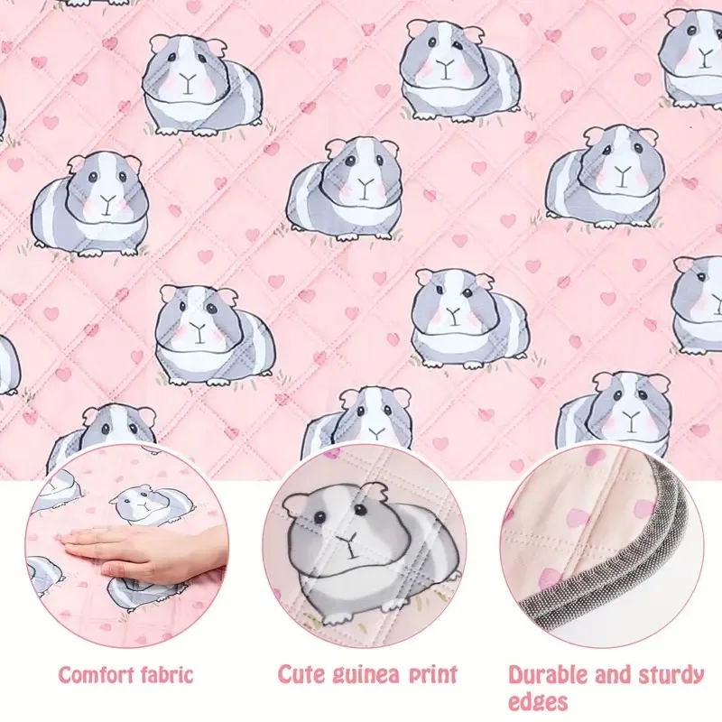 

1 шт. водонепроницаемый коврик с принтом хомяка, моющийся коврик для клетки морской свинки и хомяка, многоразовый нескользящий коврик для морских свинок, мелких животных