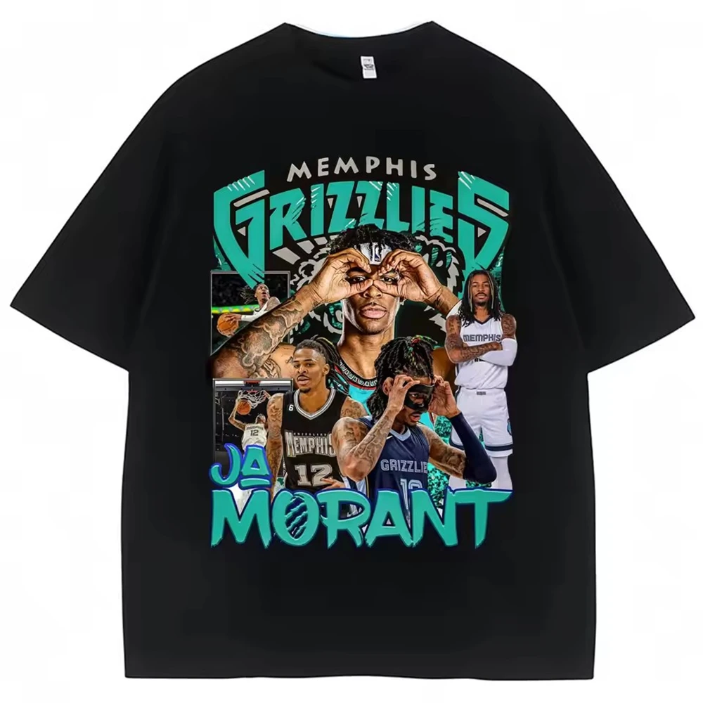Camiseta para fanáticos del baloncesto con gráfico de Ja Morant 12 Memphis, ropa para hombre, jersey con estampado de cuello redondo y manga corta