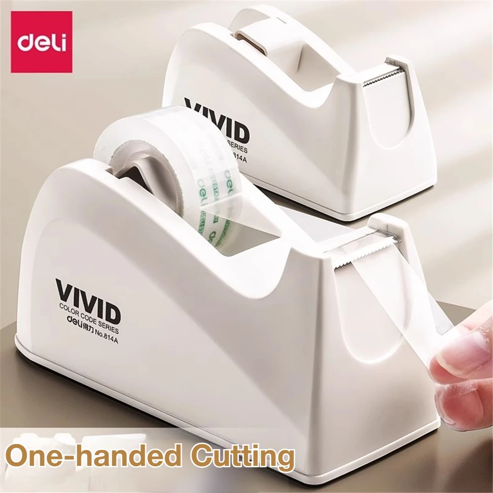 1-Pack Desktop Tape Dispenser with 8 Refill Rolls, Weighted Base, Adhesive Roll Holder for Office, School, Shop, Home & Business