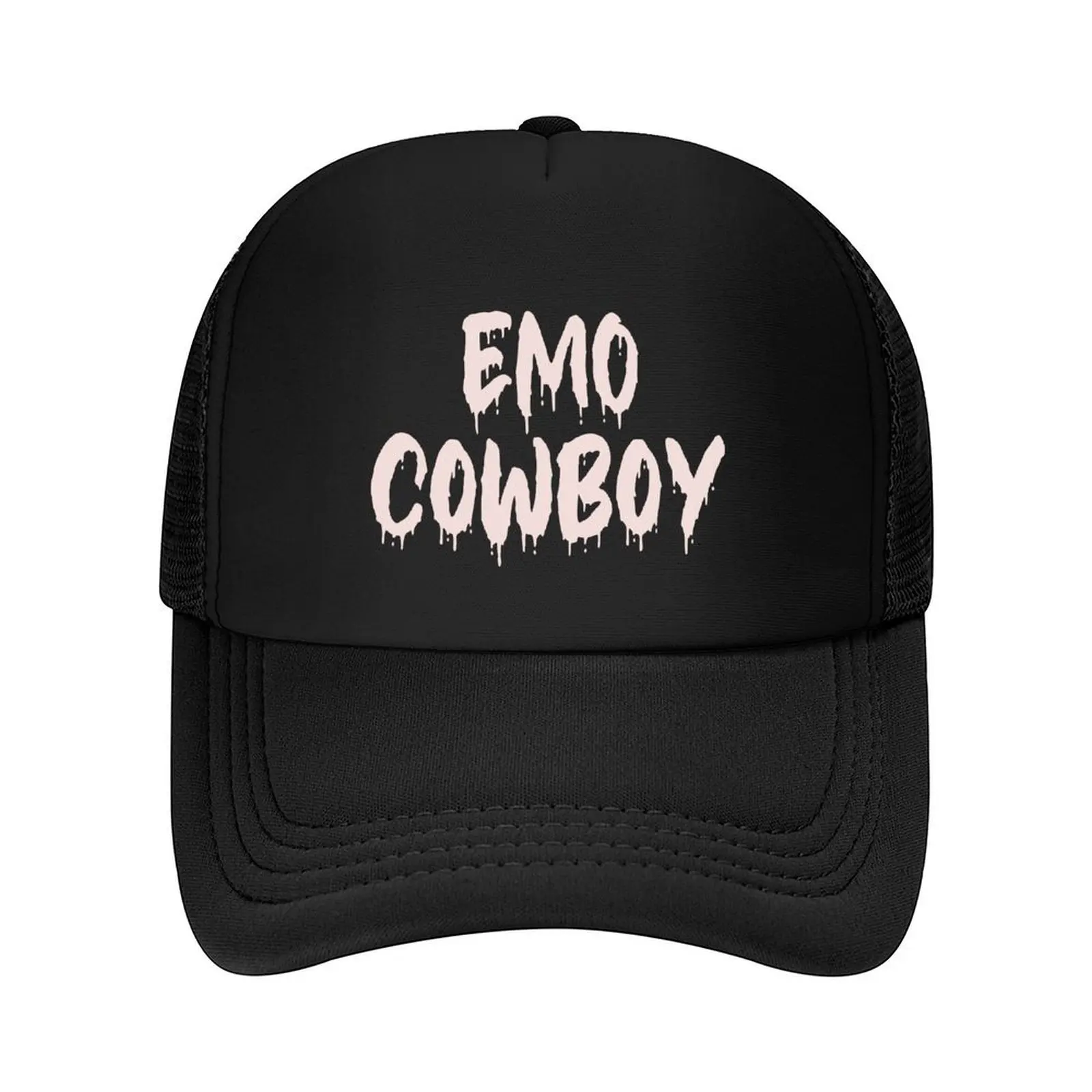 Gorra de béisbol rosa sobre blanco EMO COWBOY BLOOD DRIP, gorra de lujo para mujer, gorra de marca para hombre, sombrero de fiesta de espuma de Golf, sombreros de camionero para hombres y mujeres