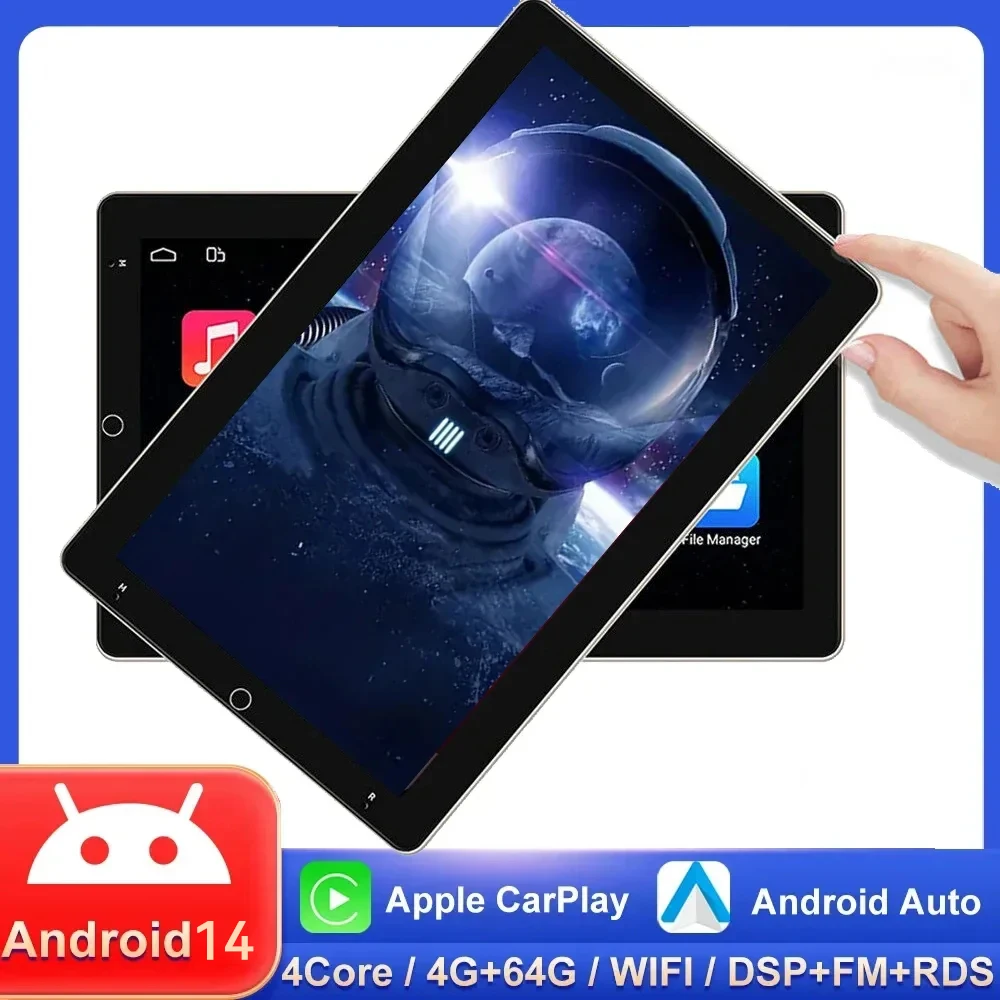 

10.1" Automatic Rotatable Vertical Screen Car Radio Android 14 Multimedia Player GPS Navigation Autoradio Carplay Android Auto