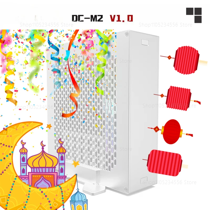 2.2L mini DC-M2 All Aluminum ITX Case For iGPU Supports Built-in DC-ATX Power