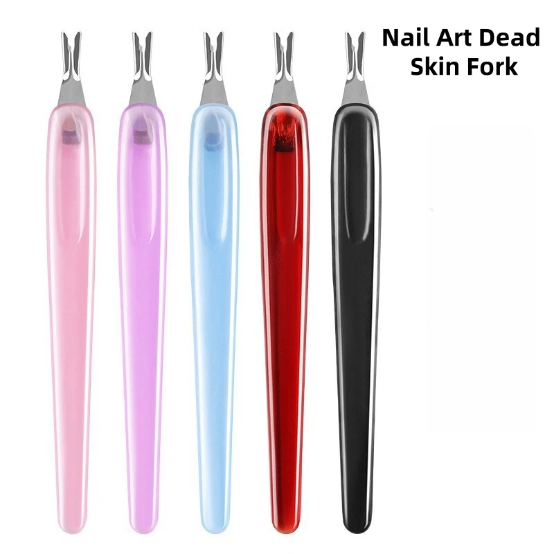 Nail Cuticle Pusher Stainless Steel Nail Cuticle Remover Tools For Nail Dead Skin Fork Nipper Pusher Manicure Trimmer