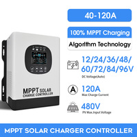 Victorfri Solar Charge Controller MPPT 40A 60A 80A 100A 120A Panel Intelligent Regulator 12-96V Battery PV Input 230VDC For Home