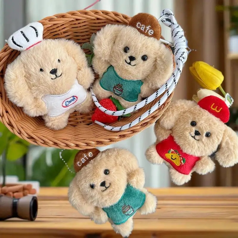 HUA HUA dessin animé en peluche poupée chiot pendentif mignon poupée décoration pendentif sac à dos pendentif décoration cadeaux