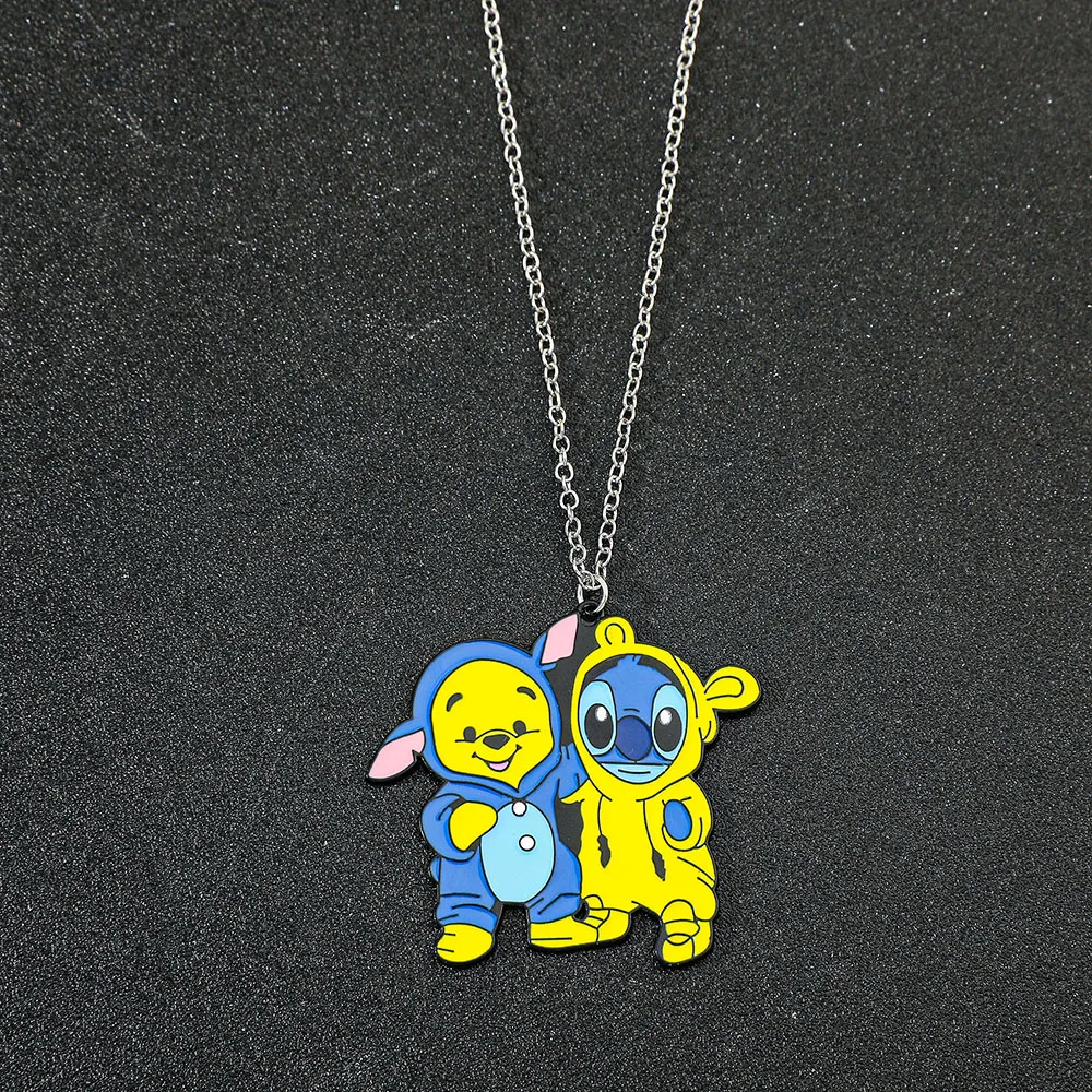 Cute Disney Cartoon Stitch Necklace Best Partner Necklace Creative Youthful Energetic Necklace for Men and Women