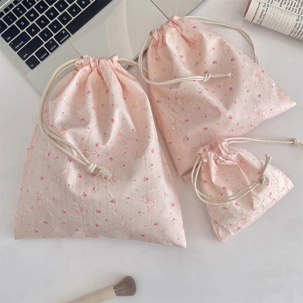 

3Pcs/set Kawaii Drawstring Storage Bag Large Capacity Printing Portable Toiletry Bags Make Up Pouch Bag Coin Purse