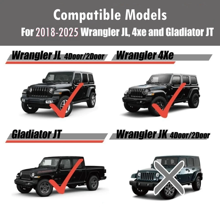 ل جيب رانجلر JL JLU 4XE 2018-2025 المصارع JT ABS الباب حامل الكأس الجانب الأيسر والأيمن حامل الكأس الملحقات #2