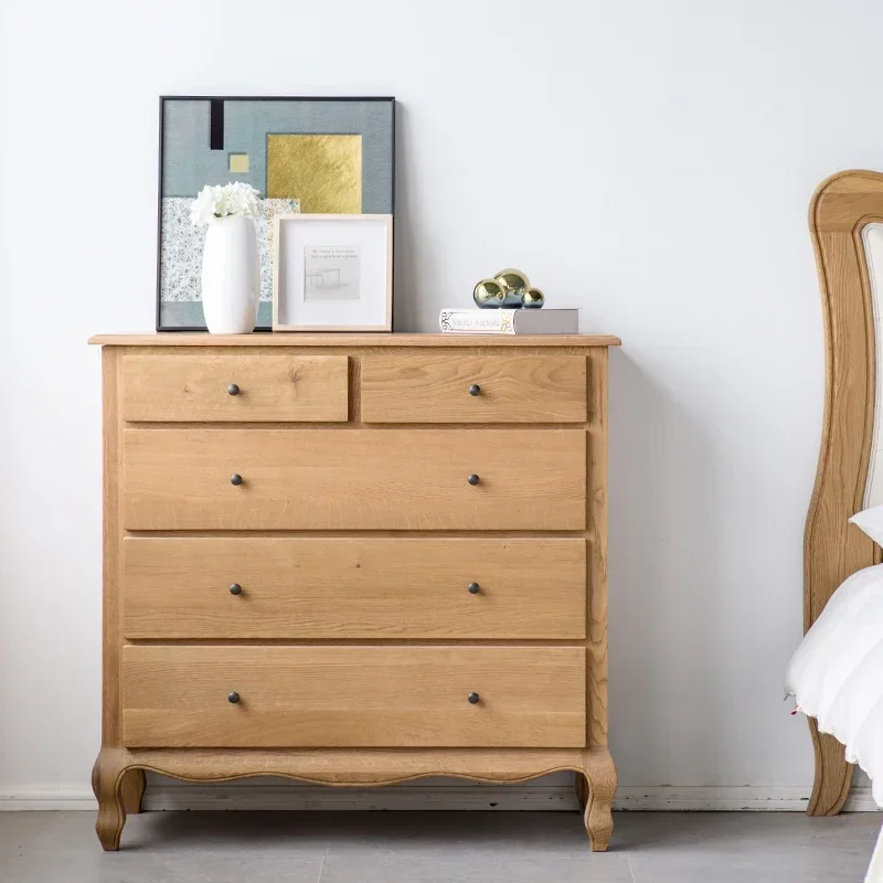

American and European Style Country Oak Solid Wood Furniture Chest of Drawers Locker