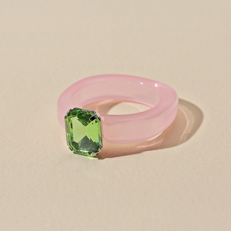 Anillo redondo de circón con diamantes de imitación de cristal para mujer, accesorios de joyería brillantes, transparente, geométrico Irregular, de