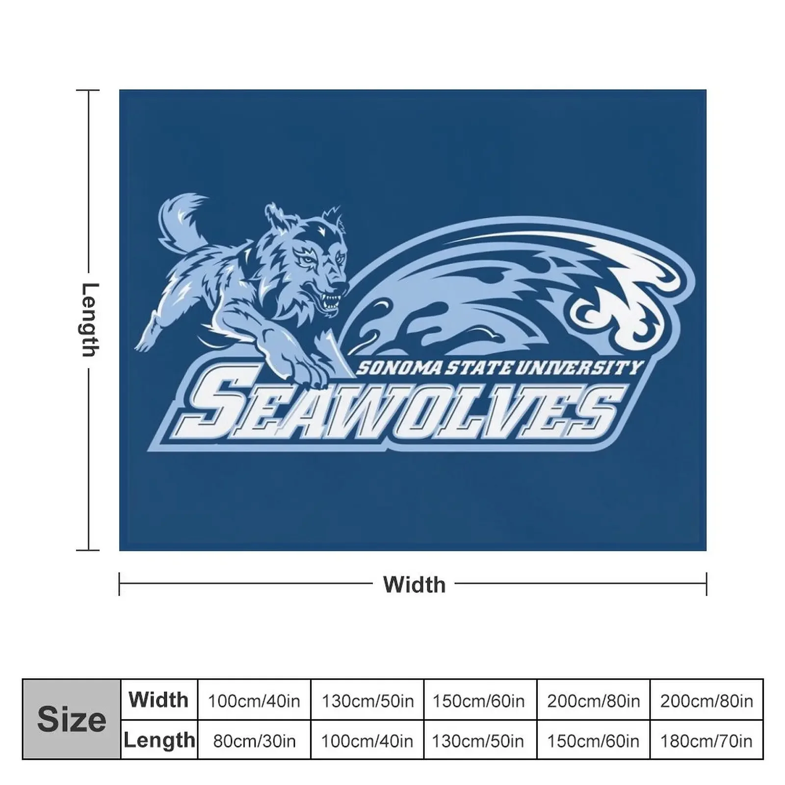 SSU The Seawolves, Sonoma State University California Throw Blanket Tourist for winter Blankets