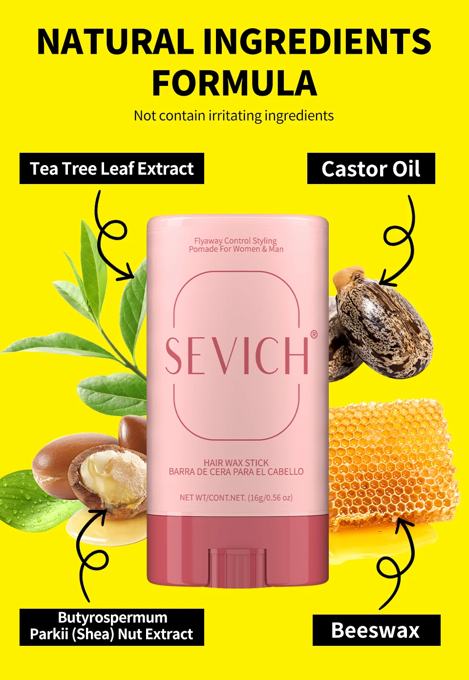 Professionelles Stylingwachs für Frauen, Anti-Frizz-Pomade, glättendes gebrochenes Haar, Schlamm, unordentliche Haare, Kontrollwachsstange für natürliche Perücken – Detail 7