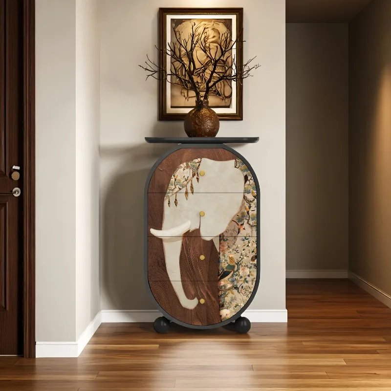 Household new Chinese high-end solid wood living room B & B drawer aisle four chest cabinet entrance bedroom bedside locker
