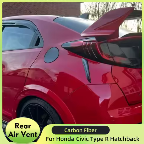 Carbon Fiber Rear Bumper Vents Decoration Trims Fins for Honda for Civic Type R Hatchback 5-Door 2015 2016