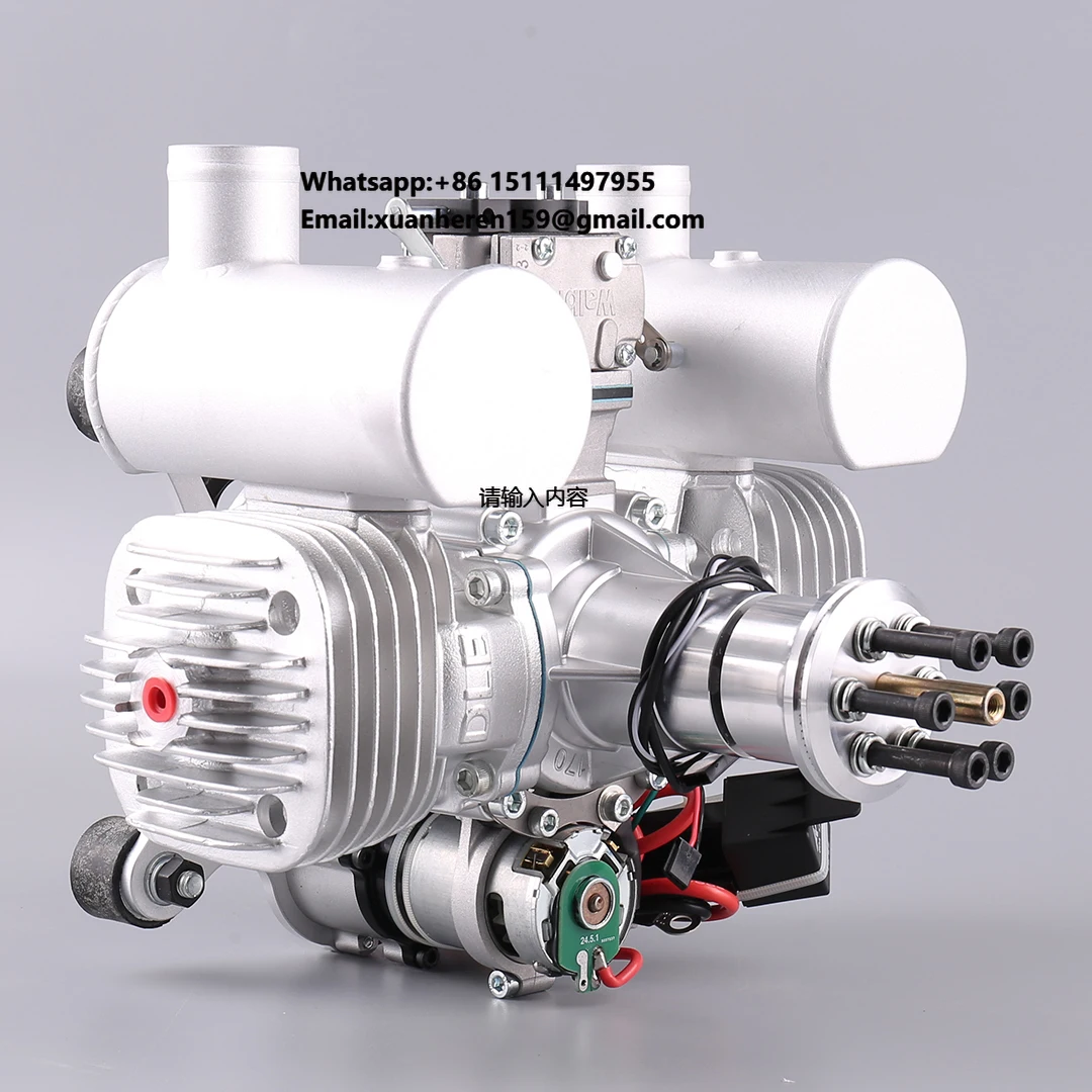 DLE170 Light Dual Cylinder Natural Air Cooled Electric Starting Gasline Paragliding Engine Dual Cylinder Metal Power