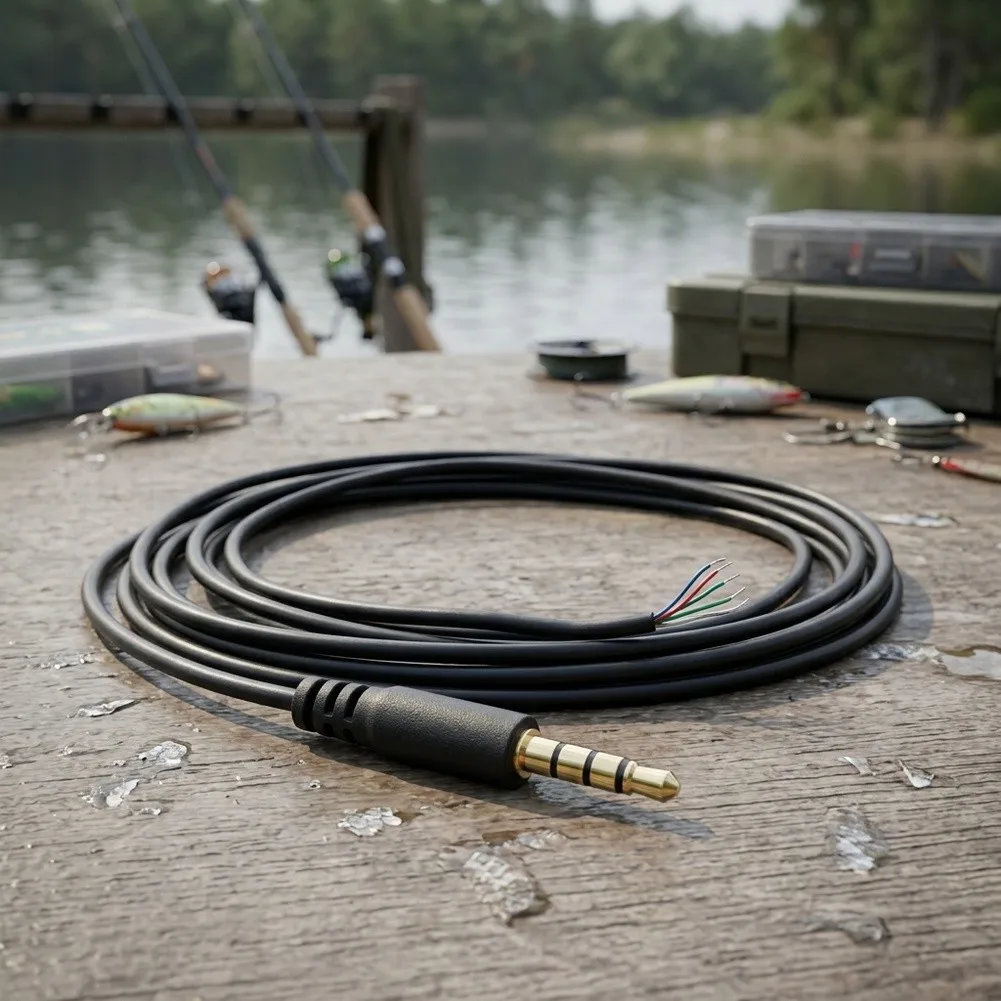Fishing Camera Cable 1.8mm Tinned Copper Wire 3.5mm Jack For Fish Finder Underwater Video Recorder Replacement Cord 20M-50M