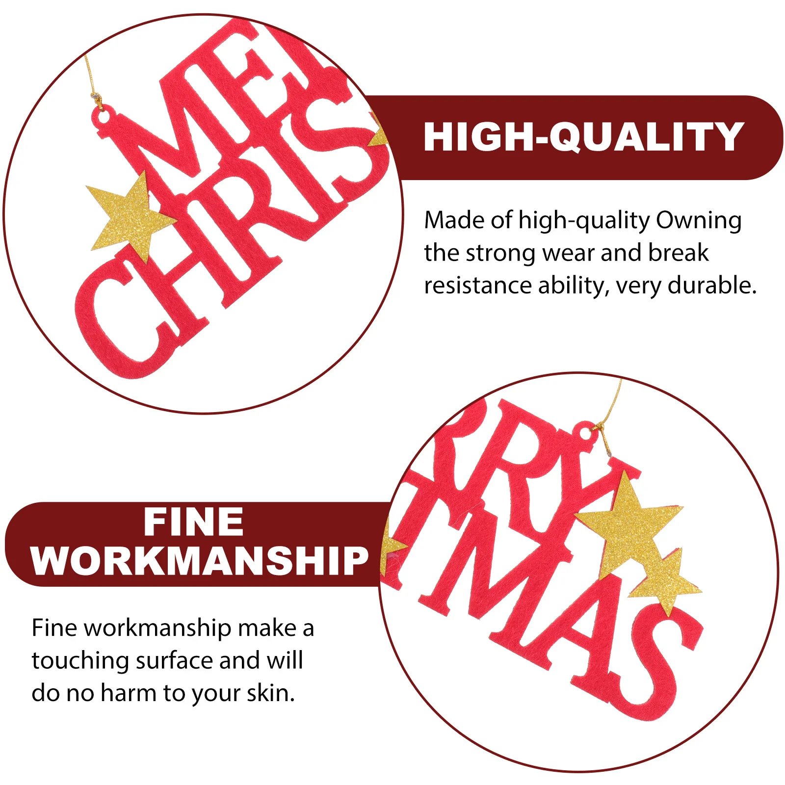 

1Pcs Alphabet Felt Pendant Merry Christmas Hollow Hanging Board Xmas Tree Decor Festival Sign Holiday Ornament Wall Window Decor