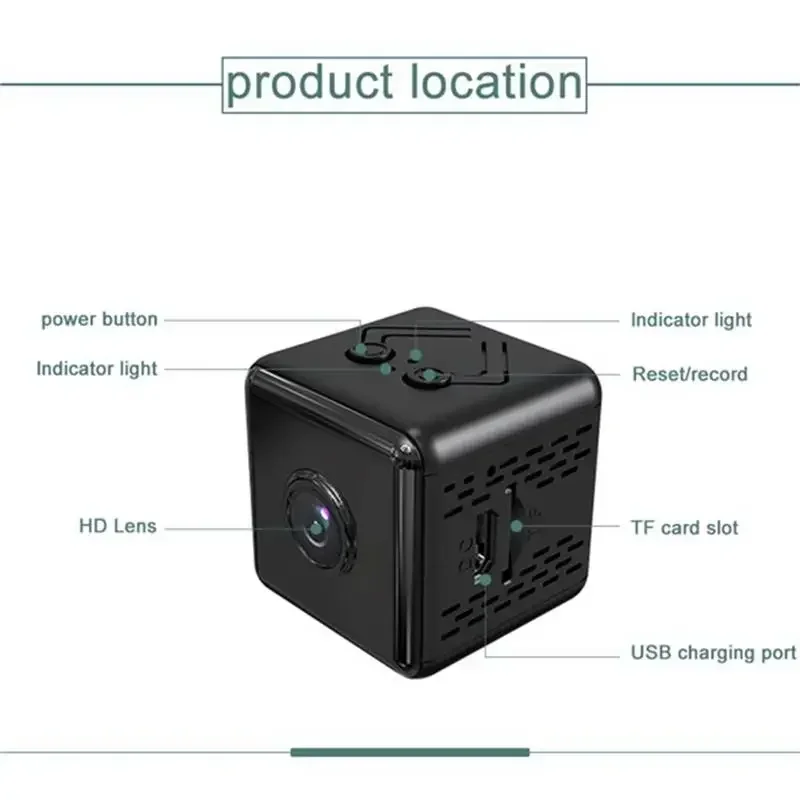 Telecamera di sicurezza Wi-Fi wireless Mini telecamera IP Telecamera di sorveglianza 1080P HD Home Cam Portatile esterno interno 2.4GHz Baby Monitor