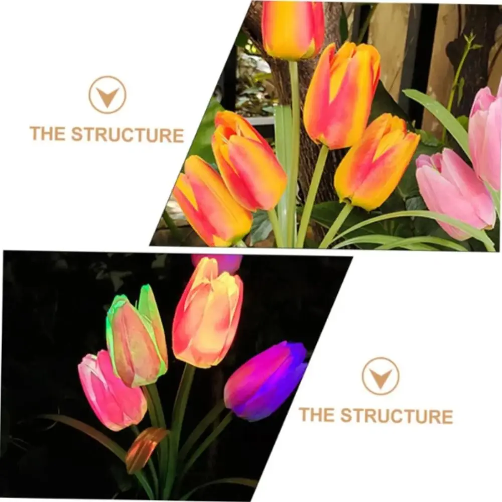 7 Head Tulip Flower Solar Garden Lights LED Lights Realistic Flower Design Outdoor Solar Lights Waterproof Design