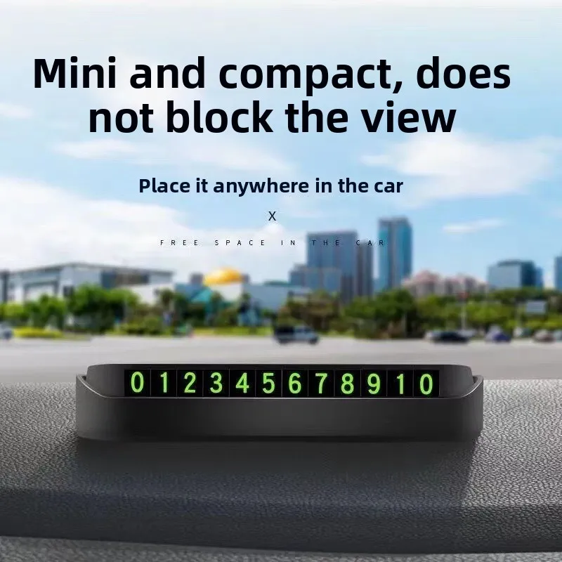2pc Car Magnetic Parking Sign Flip Phone Number Plate Temp Display for Vehicle Adjustable Magnet Sign