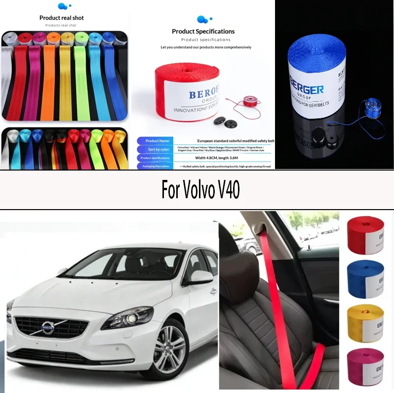 

For Volvo V40 Car Seat Belt Seatbelt Webbing Lap Retractable Safety Strap 48MM