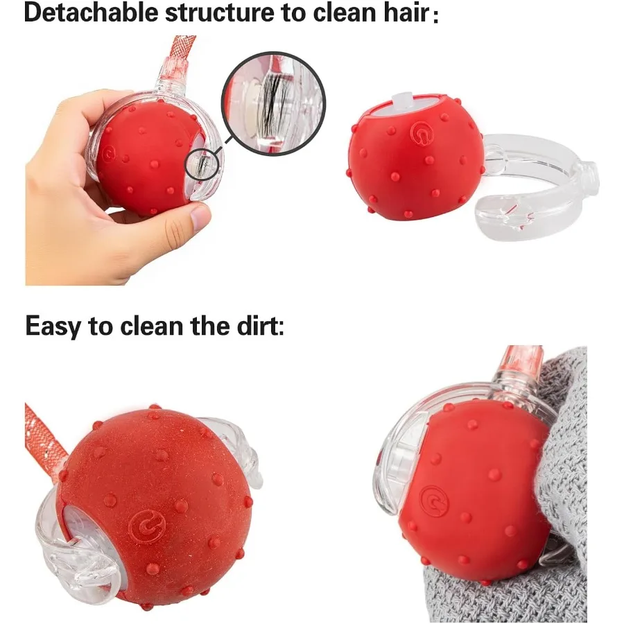 كرة ألعاب القطط التفاعلية للقطط الداخلية، كرة القطط الدوارة الأوتوماتيكية مع ذيل شبكي مرن، تفعيل حركة النقيق على شكل طيور #5