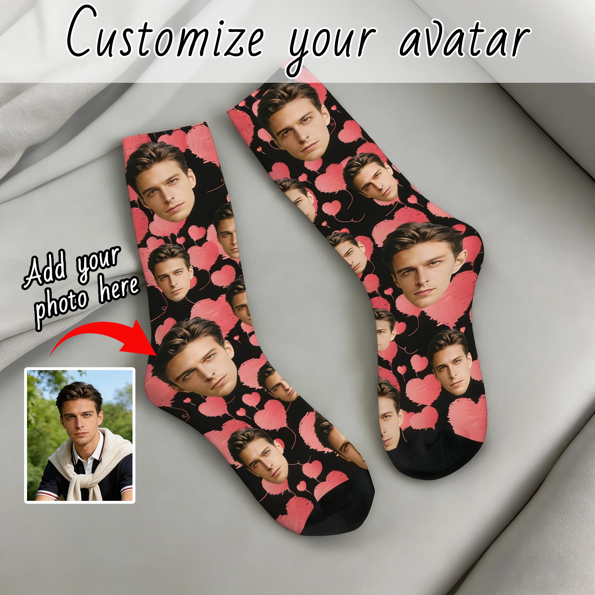 

Носки с индивидуальным дизайном для мужчин и женщин, носки с фото, персонализированные носки с изображением, подарки с индивидуальным дизайном.