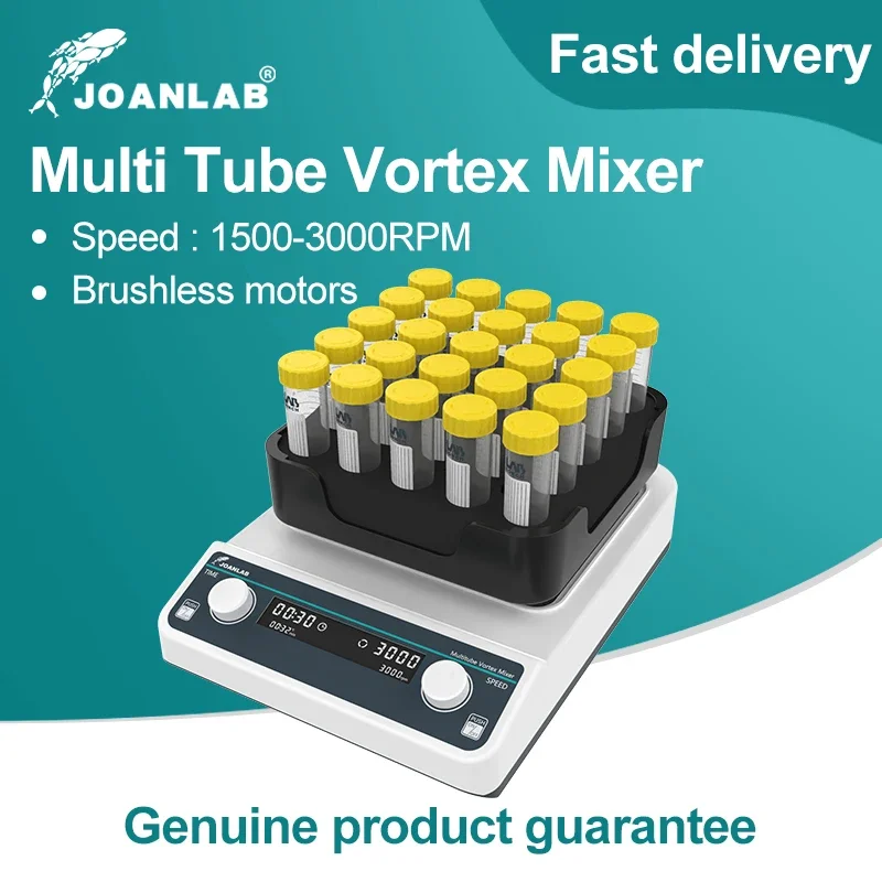 

JOANLAB Digital Display Multi-tube Vortex Mixer Laboratory Multi-sample Shaker Laboratory Equipment Oscillator 3000rpm