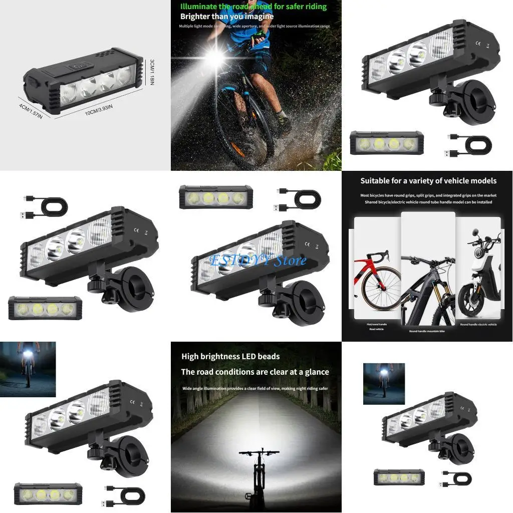 

G6DE Bright Road Bike Front Light Rechargeable Bicycles Headlight Cycling Accessories
