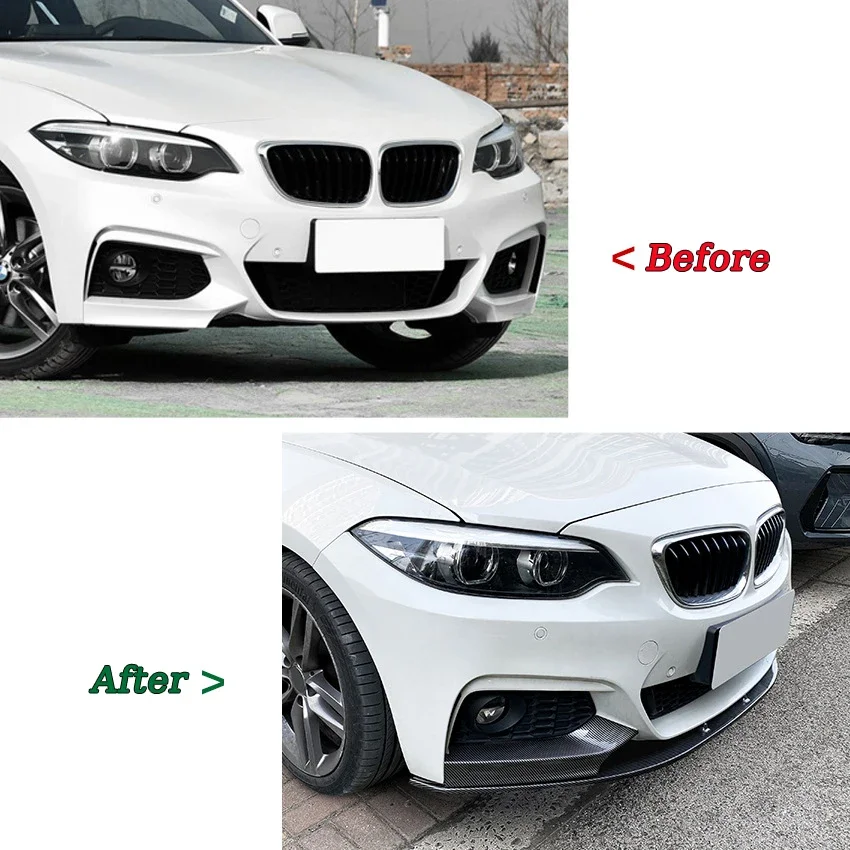 BMW 2 시리즈 F22 F23 M235i M240i 220i 228i 230i M-Sport 2014-2021 자동차 카나드 스포일러 바디 키트 용 앞 범퍼 립 스플리터 썸네일 2