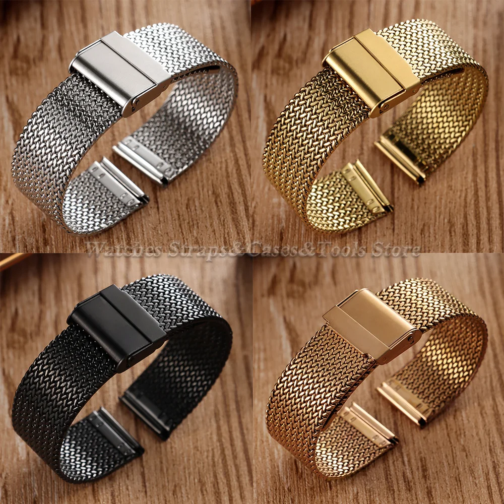 Milanese Loop Edelstahl-Uhrenarmband 16mm 18mm 20mm für Samsung Galaxy Watch 7/6/5/4 für Huawei Smartwatch Damen Herren Armbänder