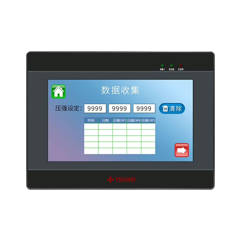 YKHMI 7'' PLC HMI All-In-One Integrated Logic Controller, Compatible ES With AD/DA, 1 RS485 & 4 High Speed Pulse 100K