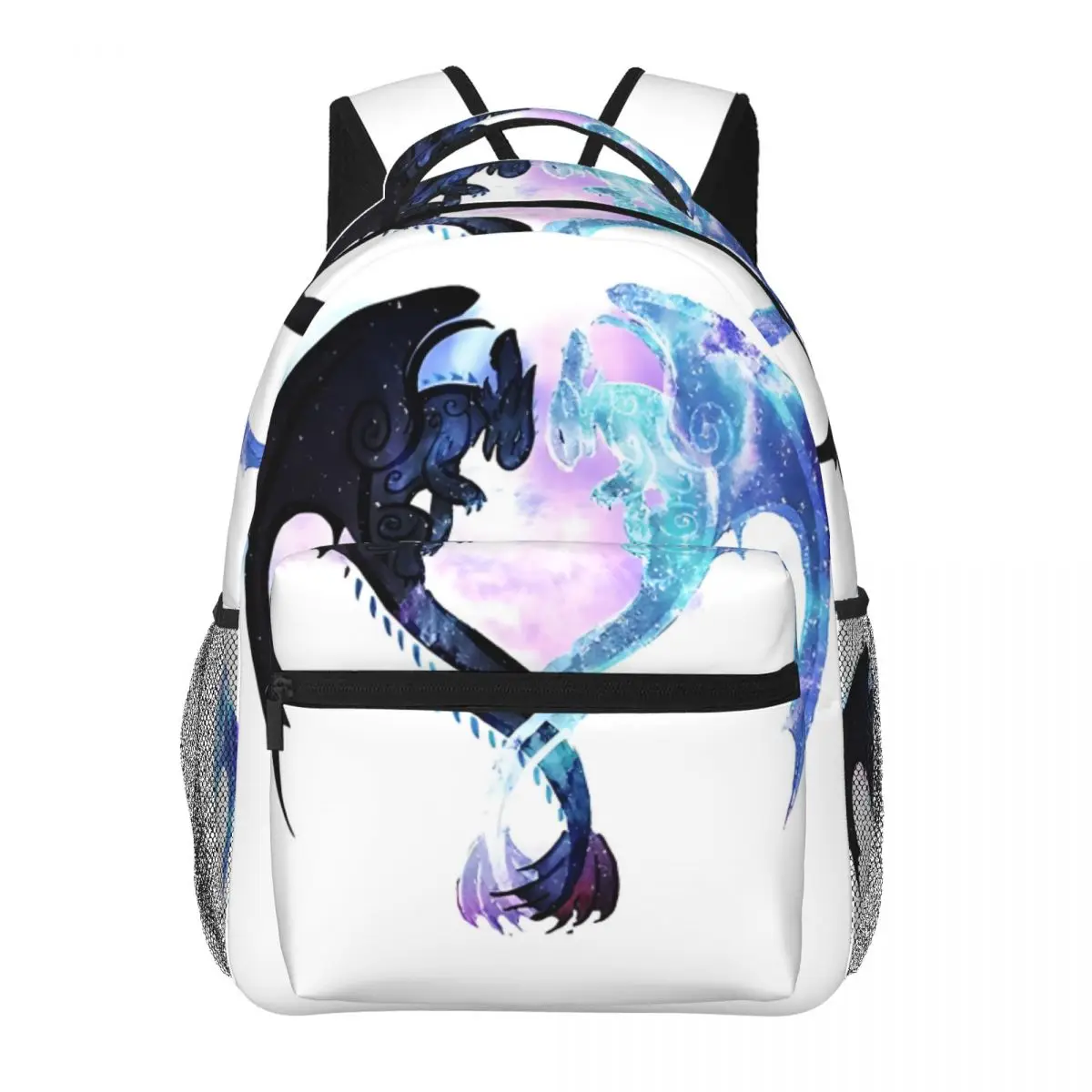 Dragon Heart Toothless And Light Fury Printed Lightweight Casual Schoolbag For School, Outdoor, Shopping, Office 16in