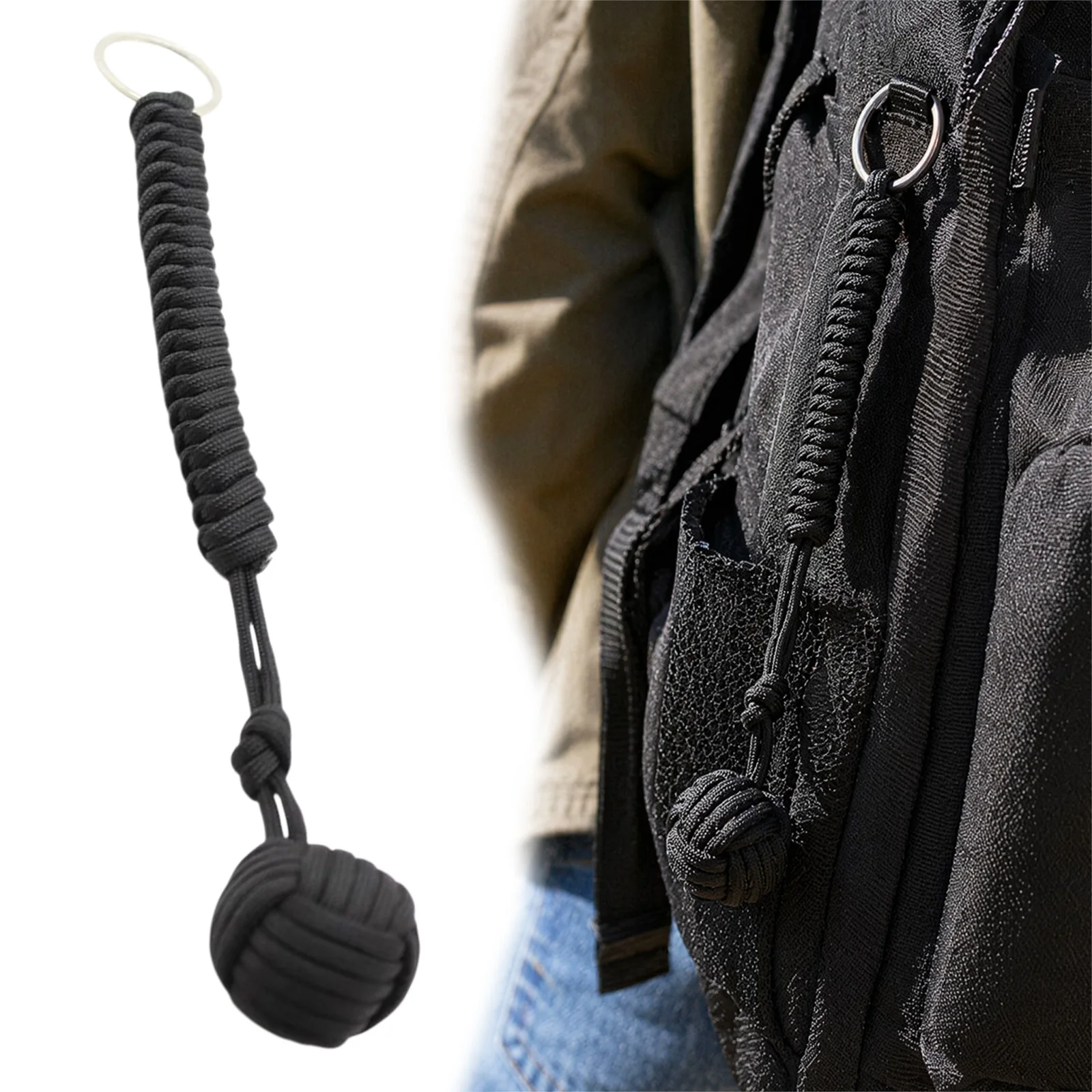 Hand Woven Paracord Keychain Compact Lightweight Hand Woven Parachute Cord Ball Exquisite Craftsmanship for Holiday Party Gifts