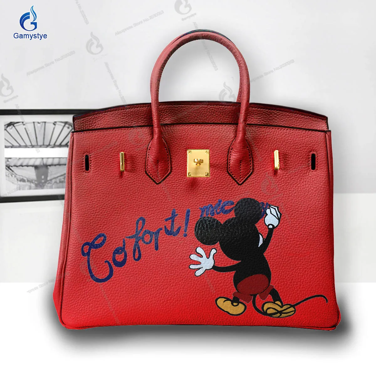 

Personalizar bolso Art Hand Painted Cute little mouse Bags Women Clutch purses and handbags Designer Ladies purses Big Capacity