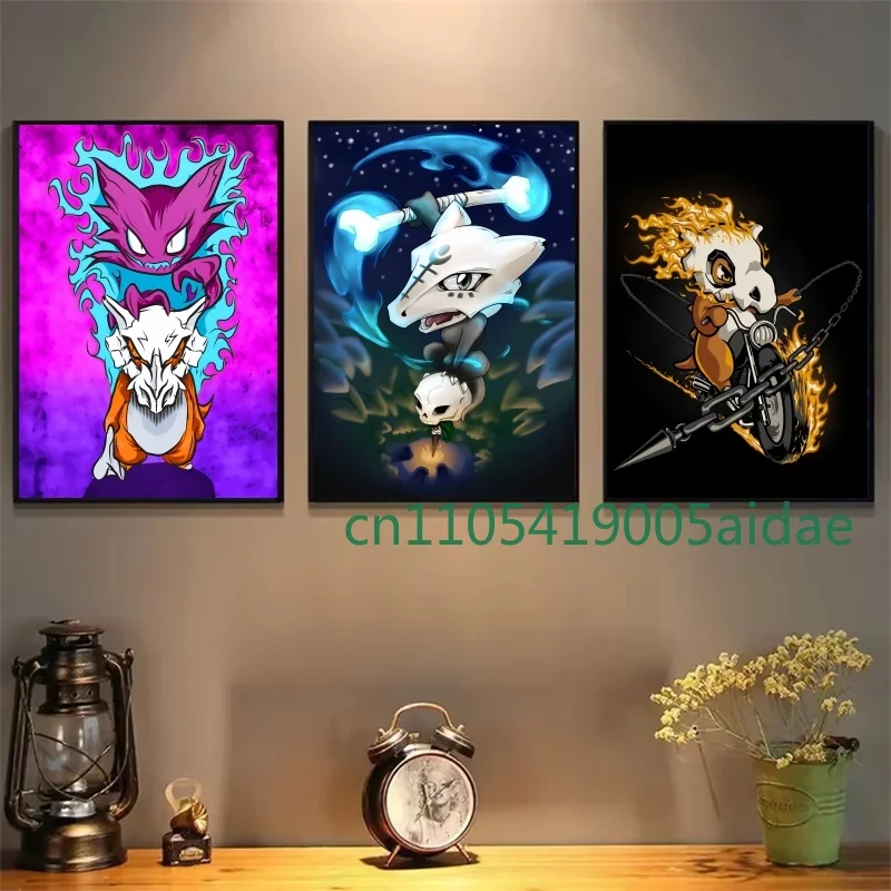 

Japan Anime Pokemon Gengar Cubone Canvas Decoration Painting Printed Poster Anime Style Picture Wall Home Decoration Kids Gifts