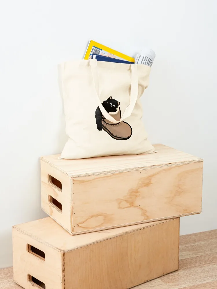 القط النوم في الأحذية حمل حقيبة حقيبة قماش حقيبة تسوق قماش قماش #4