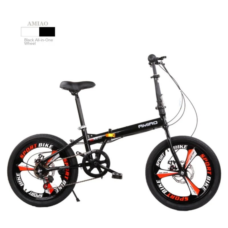 Cross Life Carbon Steel Adult Folding Bicycle Ultra-light Portable Wholesale Student Bicycle Disc Brake Speed Scooter 20 Inches