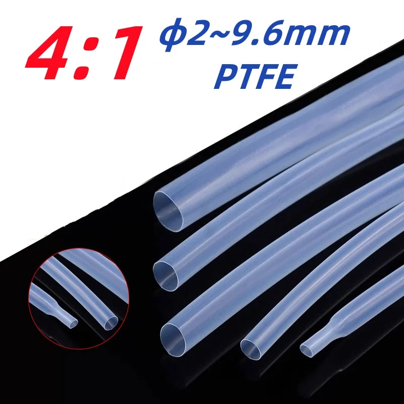 4:1 PTFE Heat Shrink Tube Diameter 2/4/6/7.5/8/9.6mm Wrap Wire Cable Sleeve Insulated For DIY