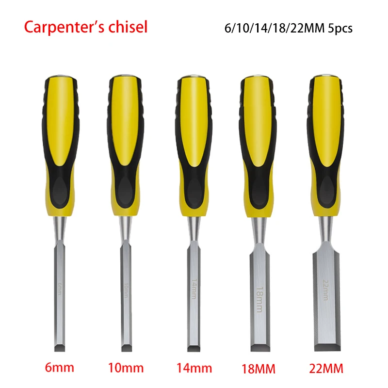 

5pc Multi-function Woodworking Chisels 6mm~22mm Carving Knife for Woodcut Working Carpenter DIY Gadget for Carpenter