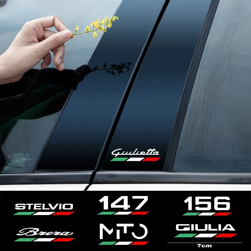 4 Uds. Pegatinas reflectantes para carrocería de coche, para Alfa Romeo Giulietta Mito Giulia Stelvio Brera 147 156 159
