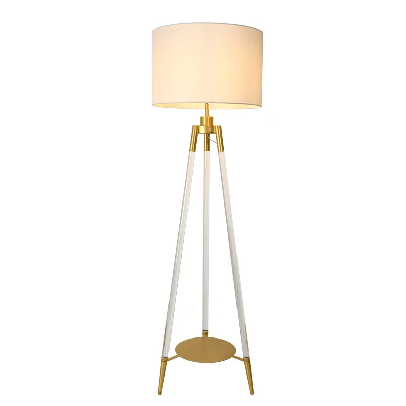 New Design Tripod Metal Base Hotel Living Room Bedroom Corner Lighting Acrylic Led Floor Lamp