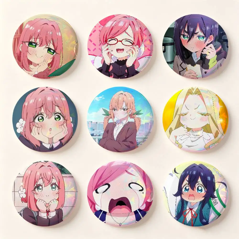 100 Kanojo Anime Badges 25 32 44 58 75 Mm Round Cosplay Pin Bag Decor Fans Collect Friends Gifts Brooch Souvenir