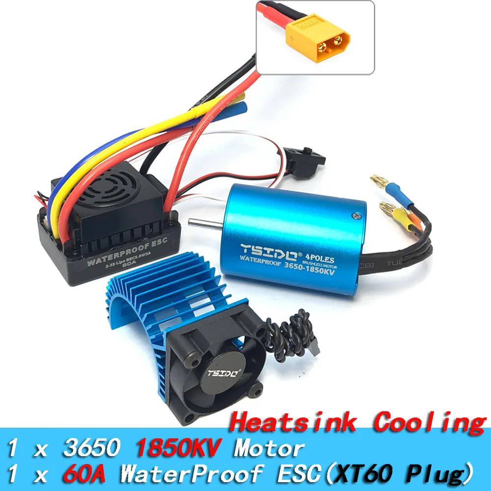 YSIDO 3650 Combo 5400KV 3600KV Bürstenloser Motor 60A/80A/120A ESC für 1/10 Traxxas HSP Tamiya Arrma RedCat RC Monster Truck Auto – Detail 17