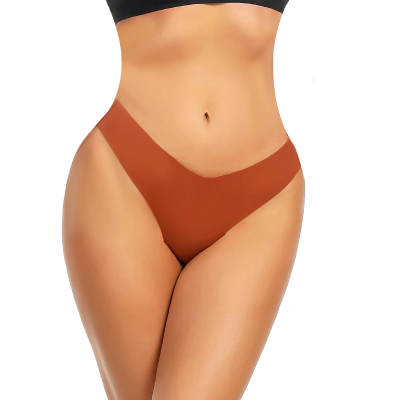 Mädchen-Slips Nahtlose Damen-Unterhosen Eisseide Sexy G-String Unterwäsche T-Back Sport-Yoga-Tanga Spurlos Übergröße S-XL